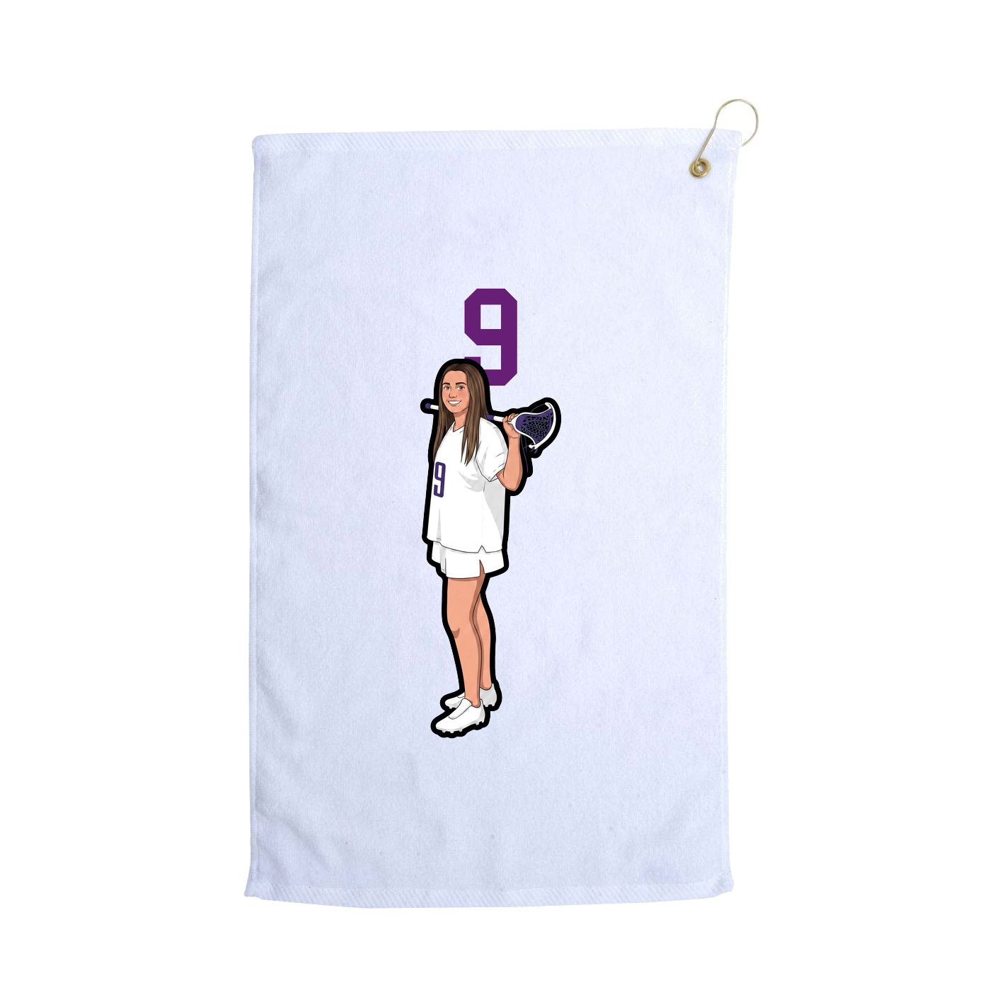 Golf Towel — Number Top in White
