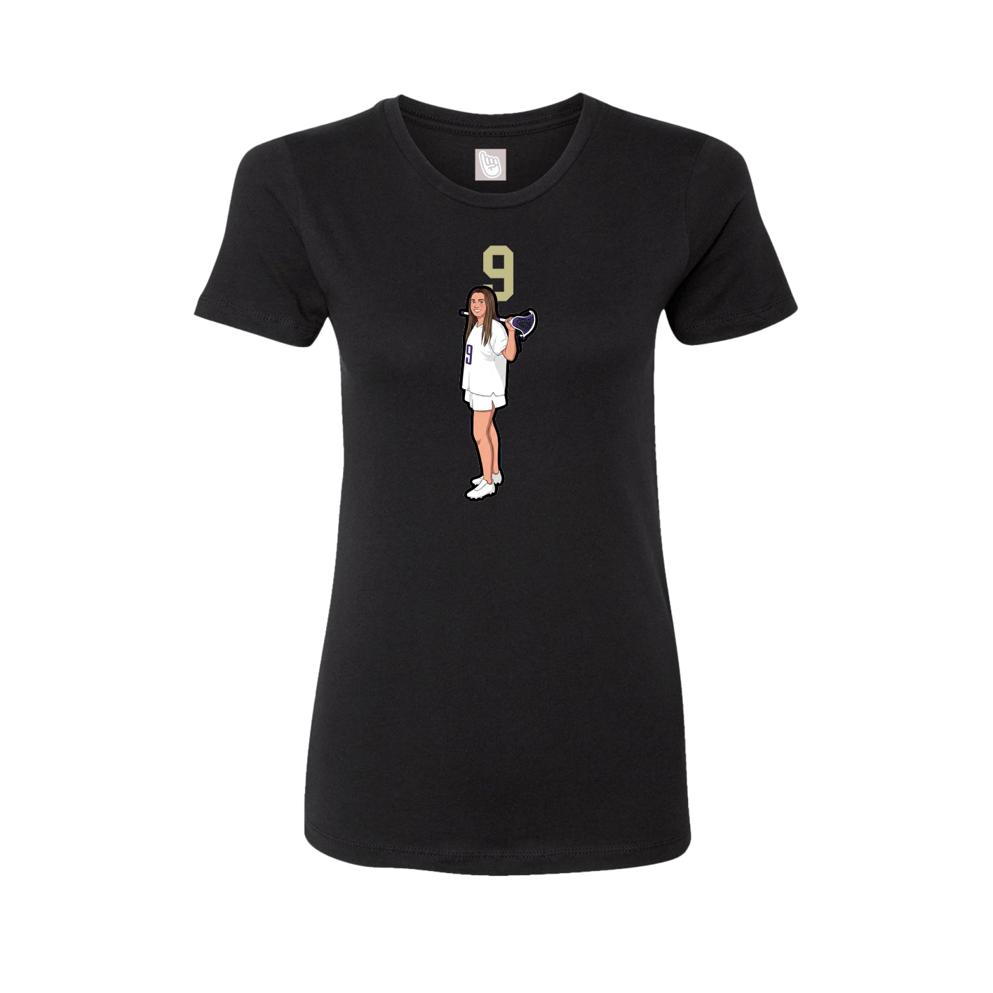 Fitted Women's Tee — Number Top in Black