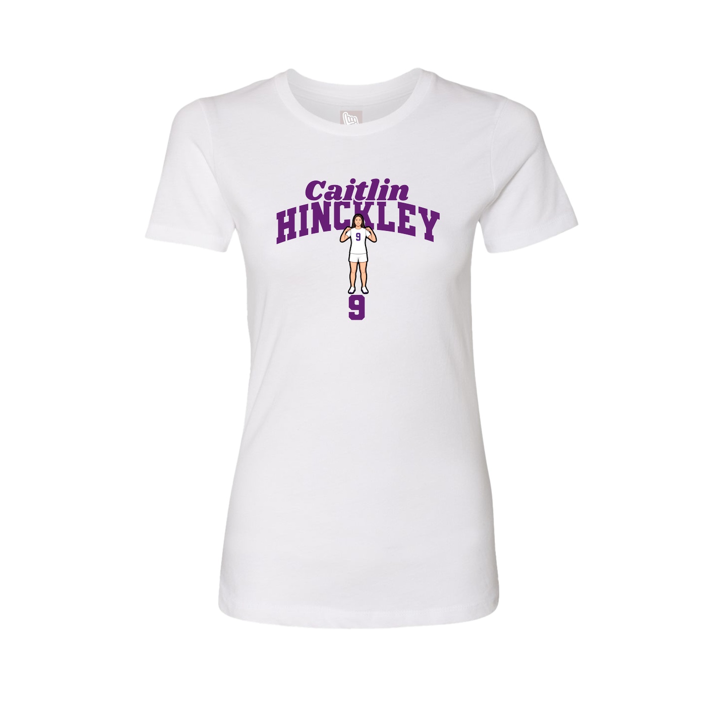 Fitted Women's Tee — Signature Arch in White