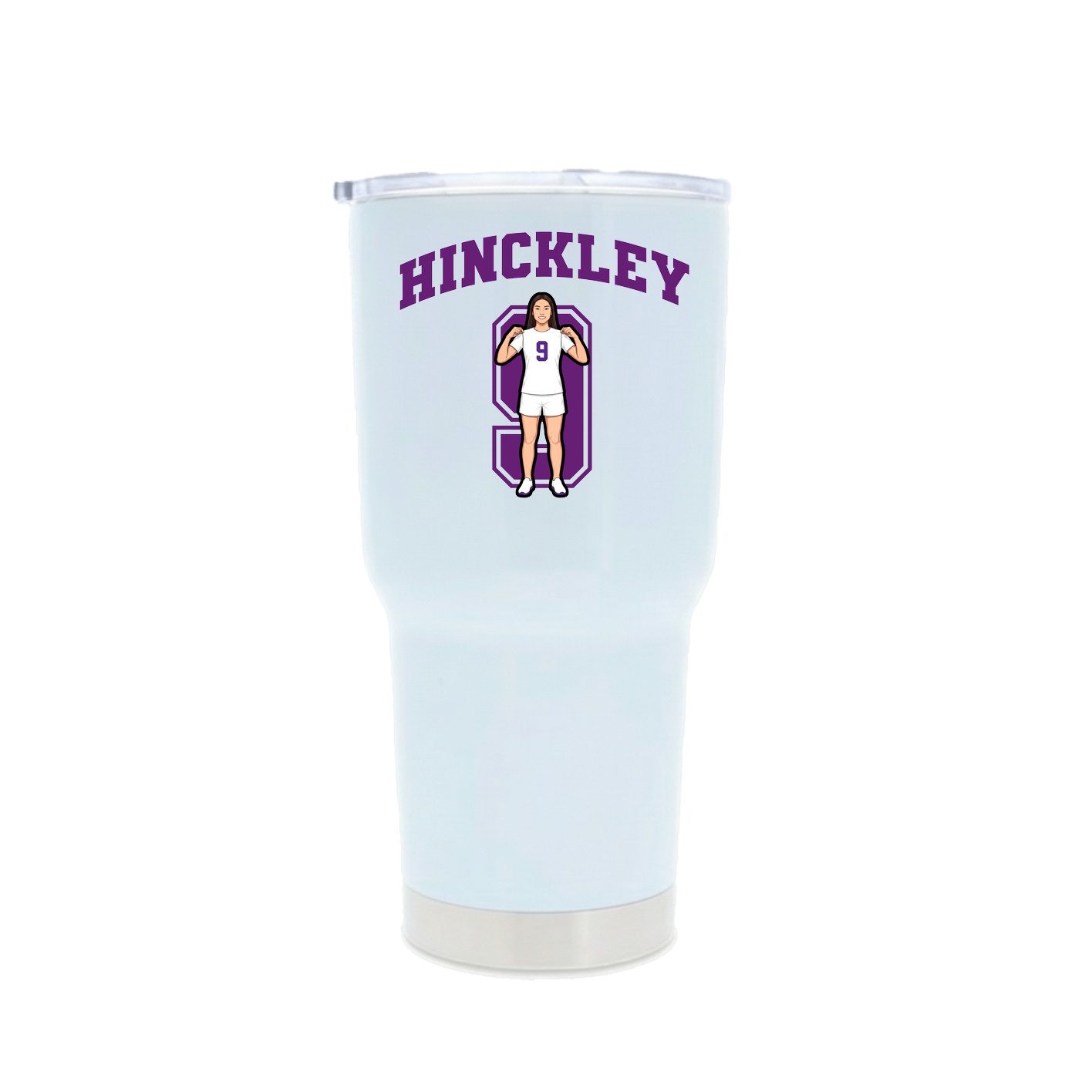 30oz Stainless Steel Tumbler — Number in White