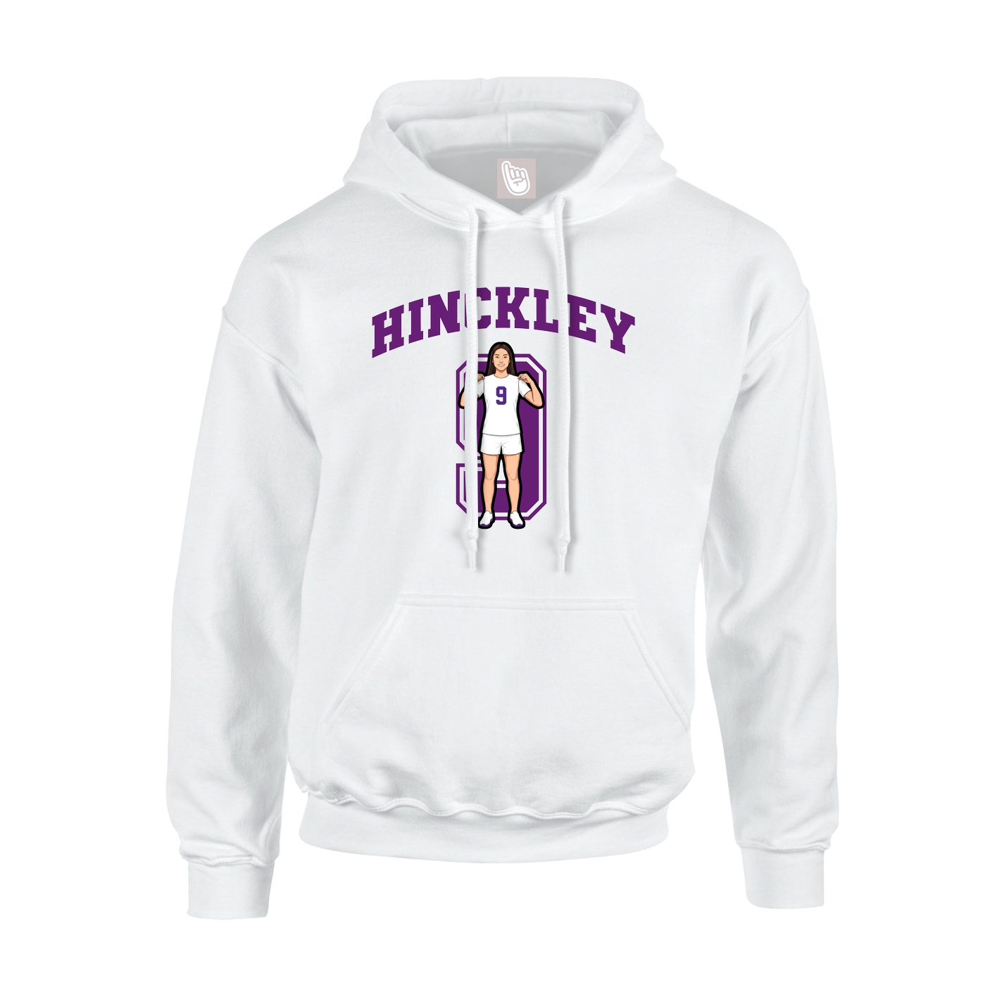 Youth Hoodie — Number in White