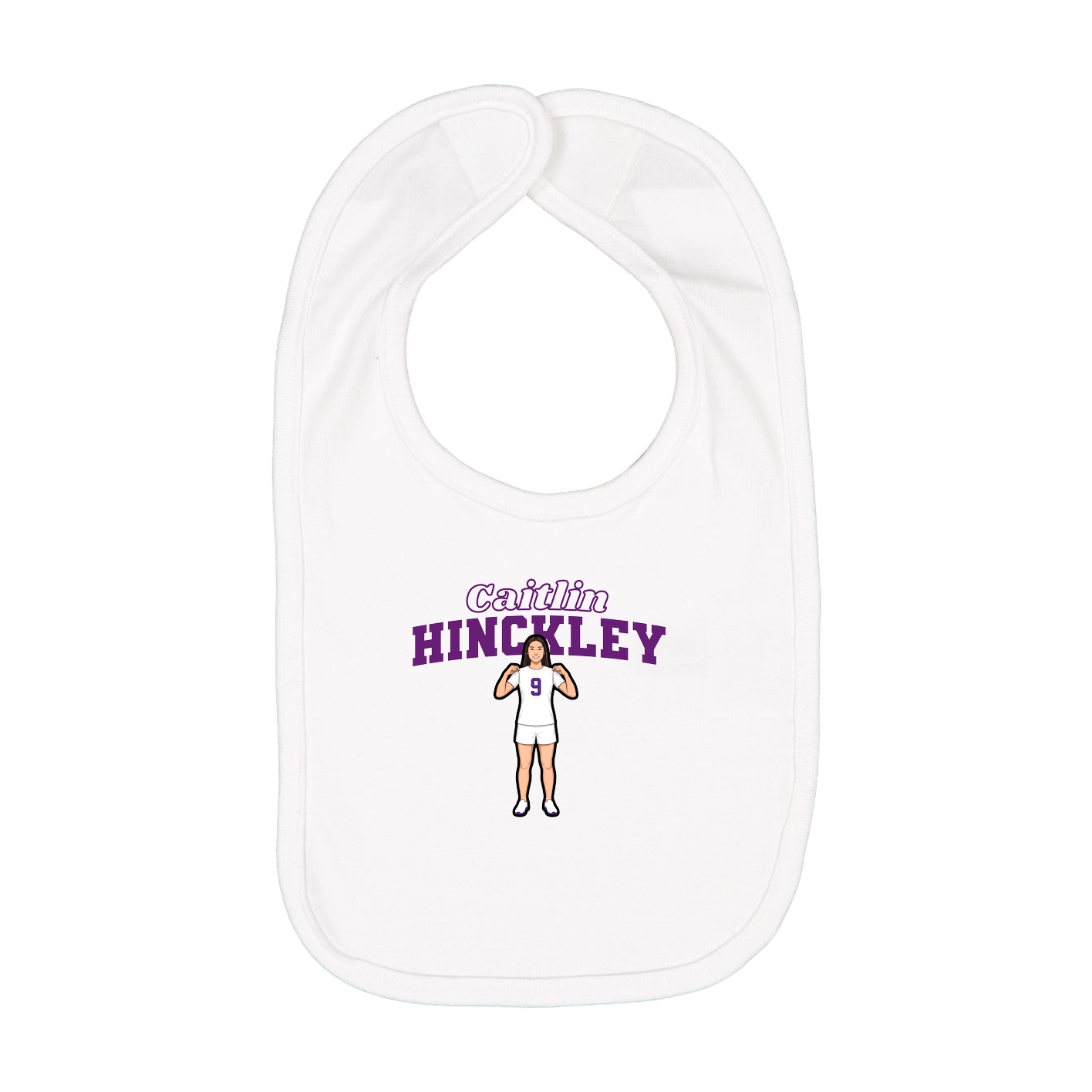 Infant Bib — Name Arch in White
