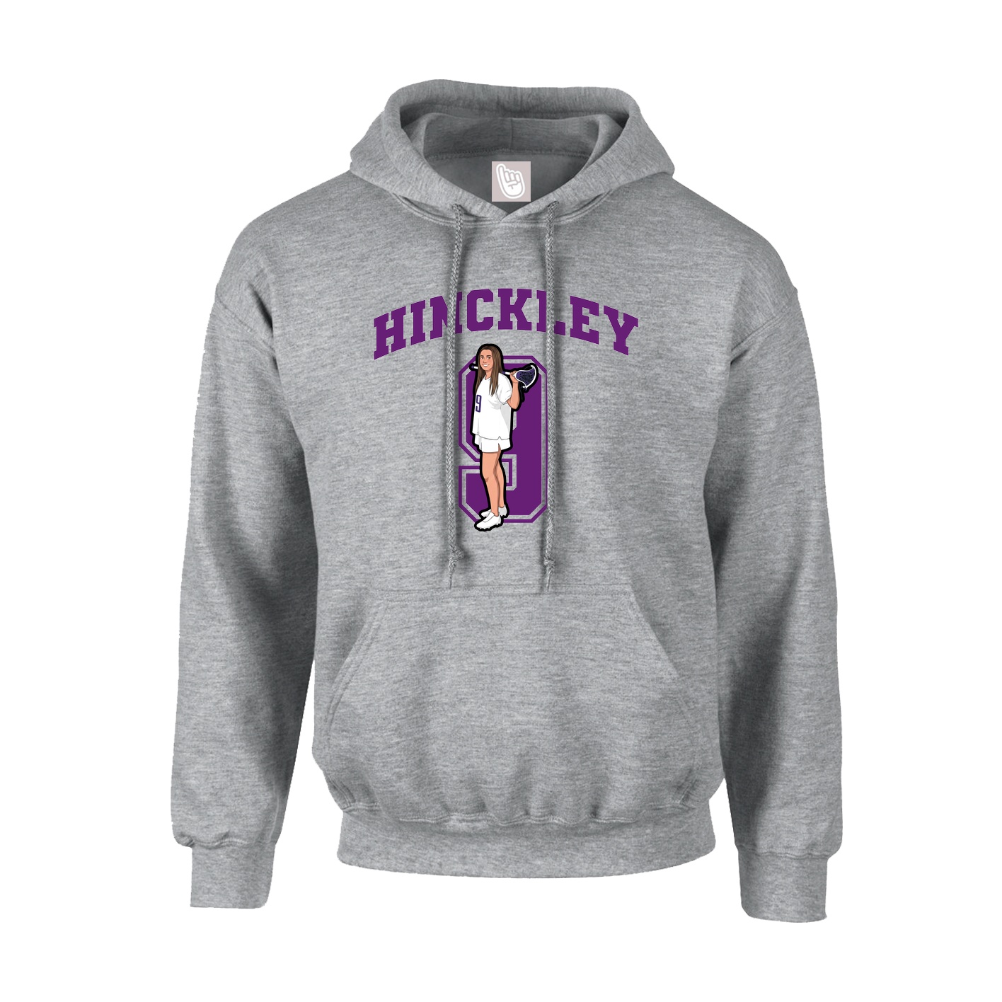 Youth Hoodie — Number in Grey
