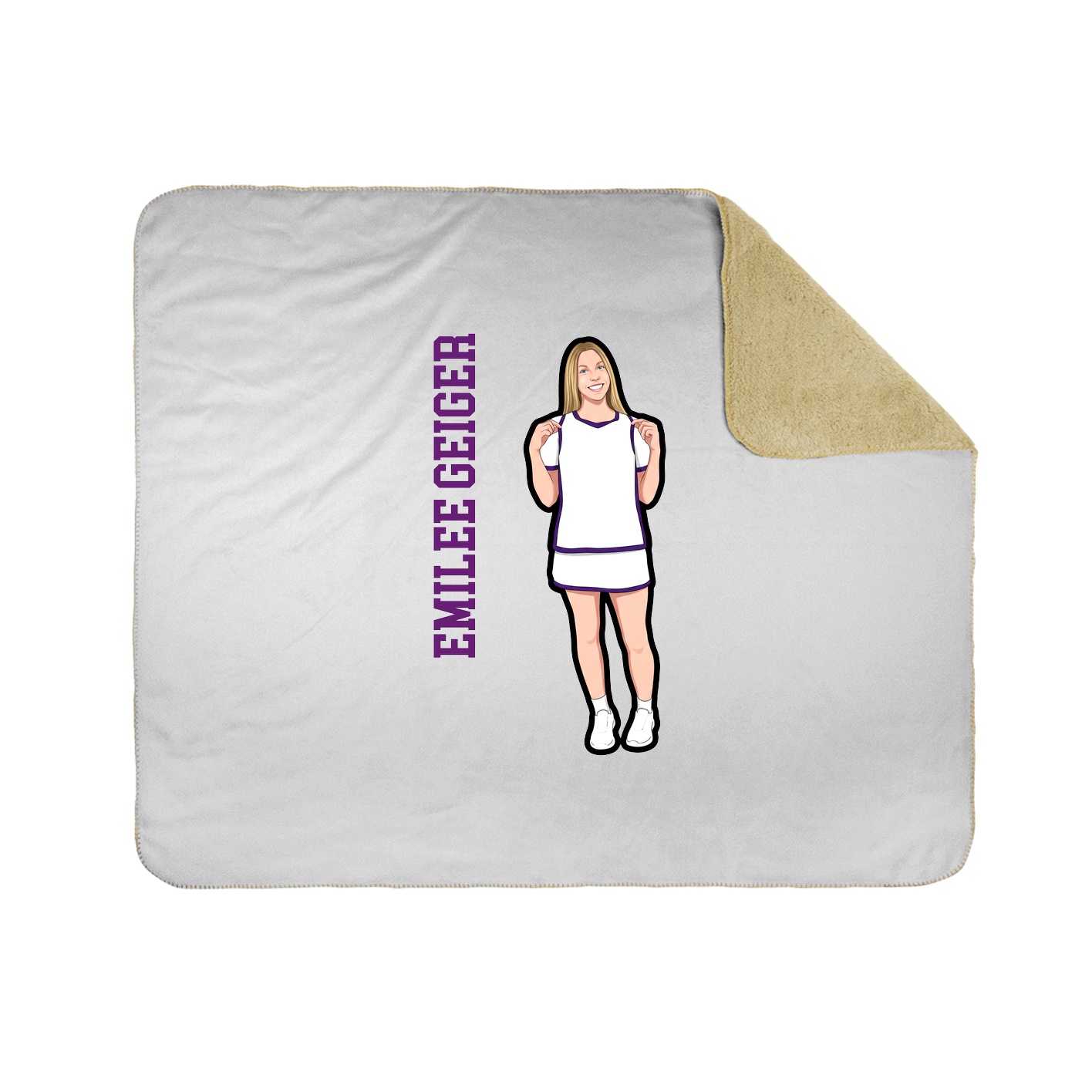 Throw Blanket — Name Vertical in White