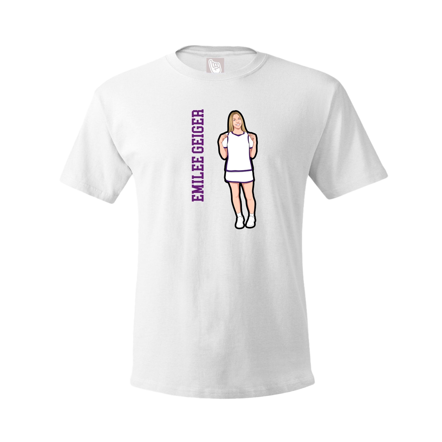 Youth Tee — Name Vertical in White