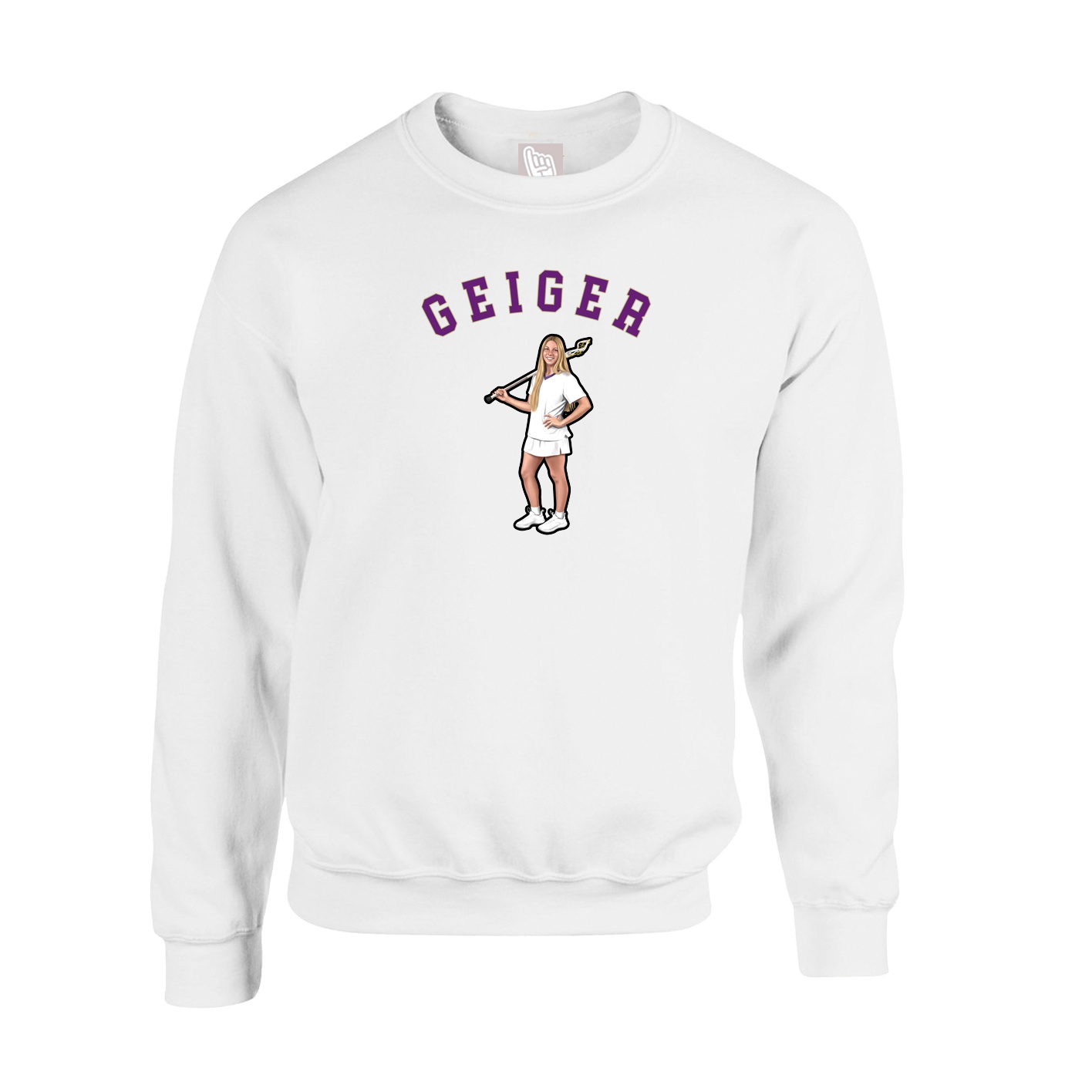 Fleece Crew — Shirsey Arch in White