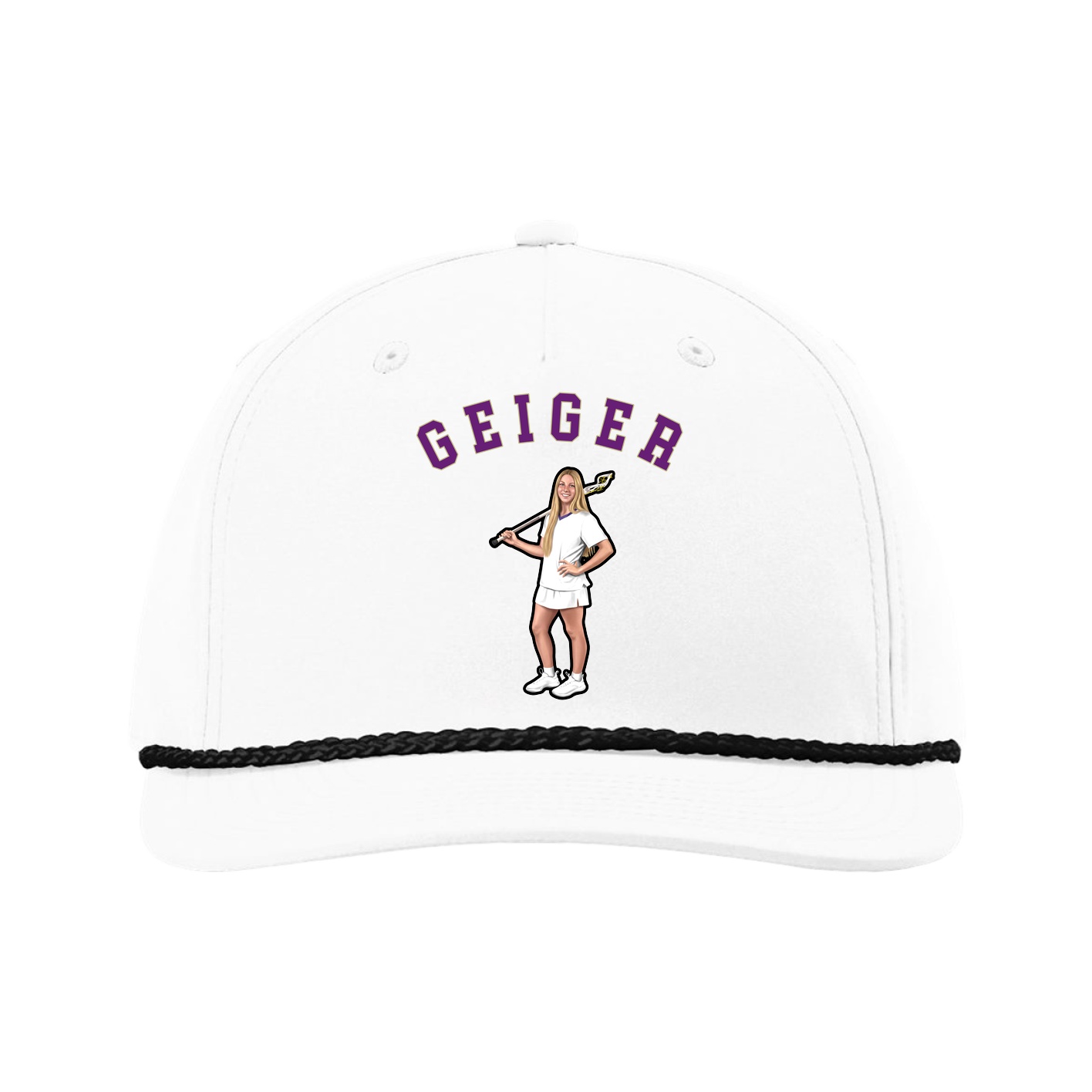 Five-Panel Classic Rope Cap — Shirsey Arch in White