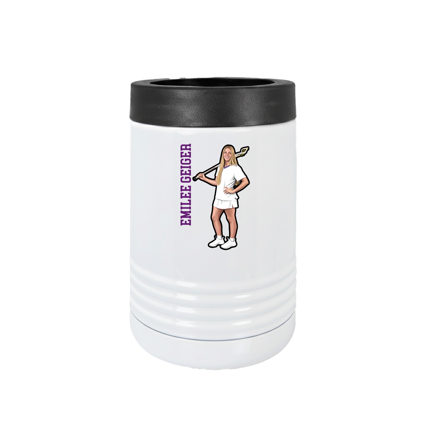 Beverage Holder — Name Vertical in White