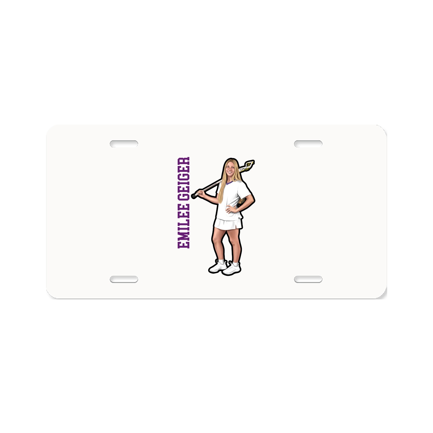 License Plate — Name Vertical in Classic
