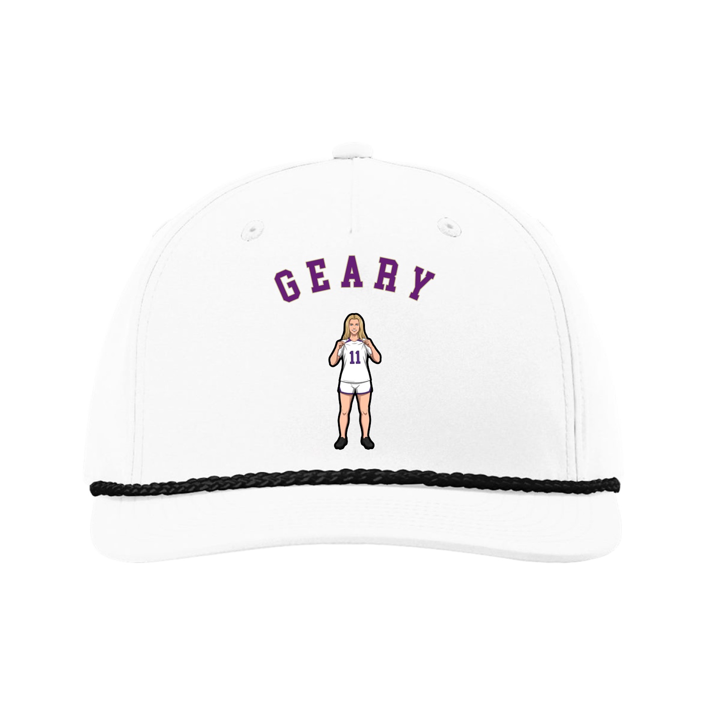 Five-Panel Classic Rope Cap — Shirsey Arch in White