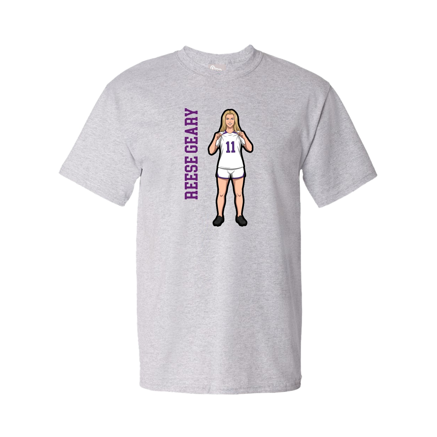 Tee — Name Vertical in Grey