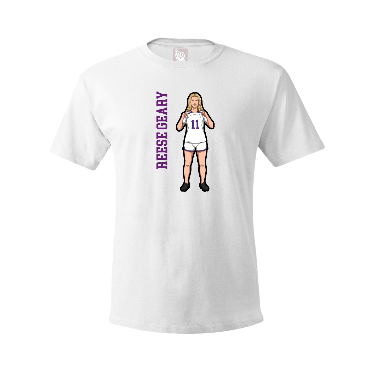 Tee — Name Vertical in White