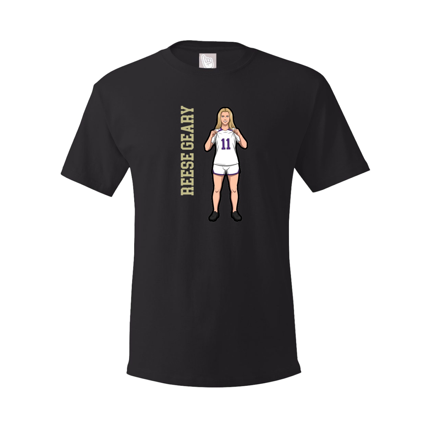 Youth Tee — Name Vertical in Black
