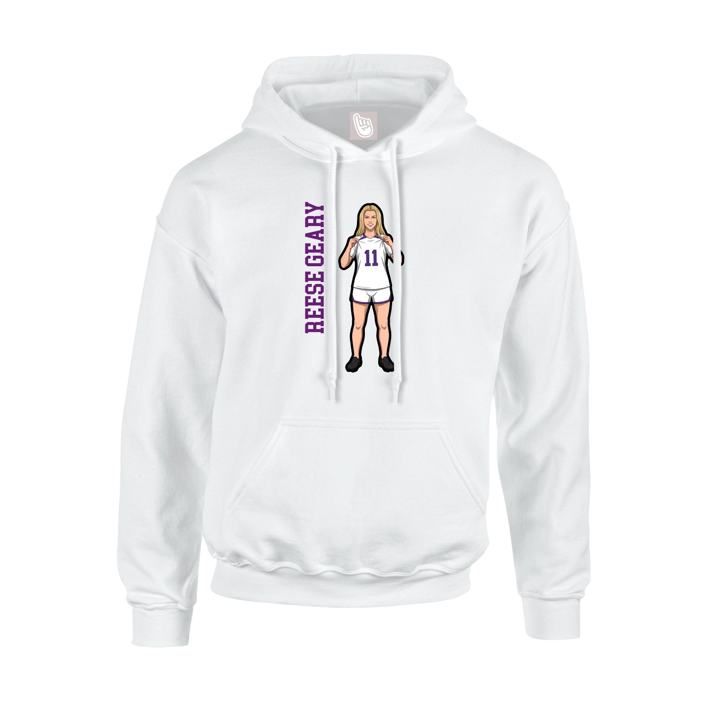 Hoodie — Name Vertical in White