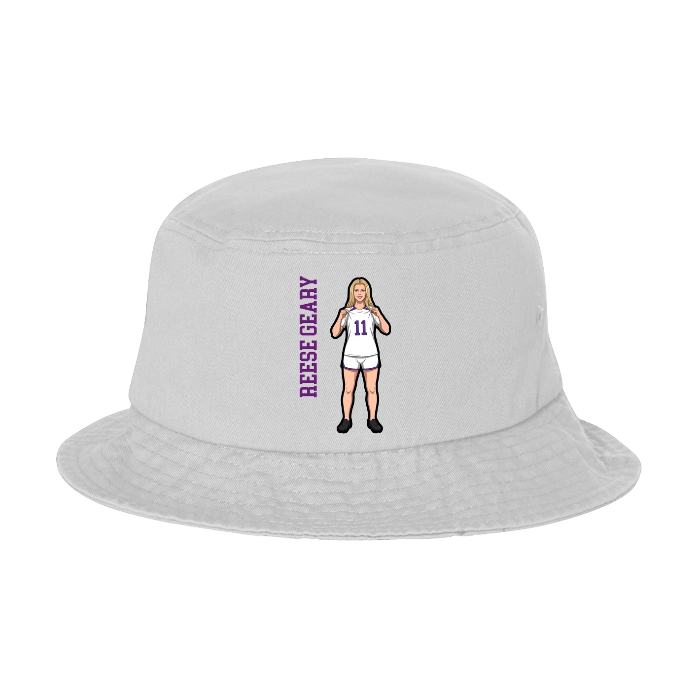 Bucket Cap — Name Vertical in White