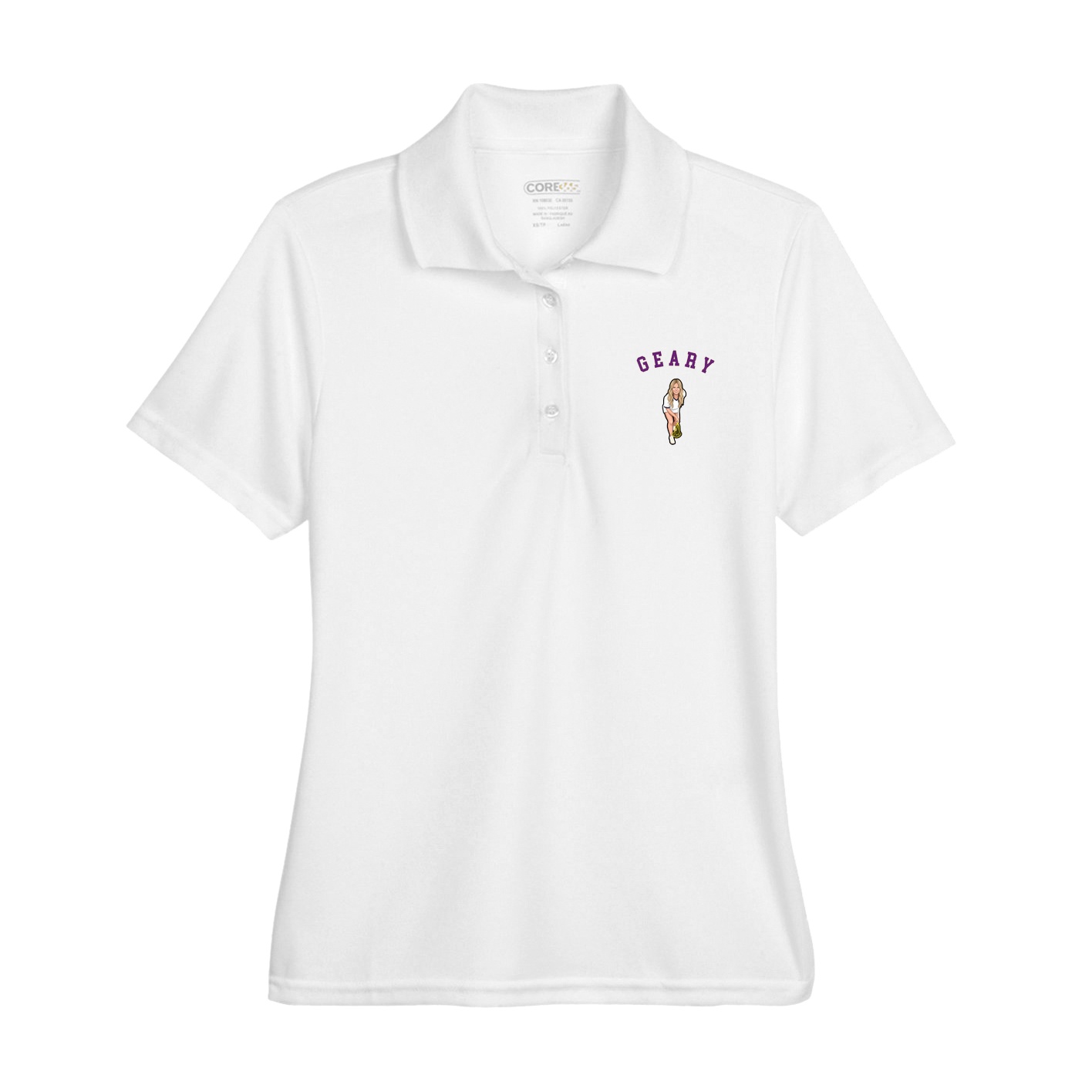 Womens Performance Polo — Shirsey Arch in White