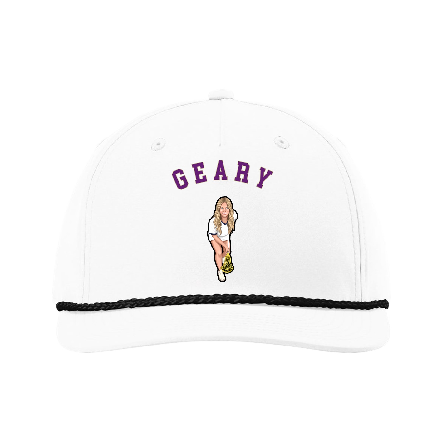 Five-Panel Classic Rope Cap — Shirsey Arch in White