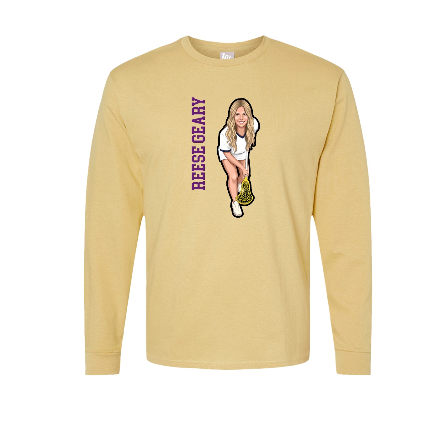 Long Sleeve Tee — Name Vertical in Vegas Gold