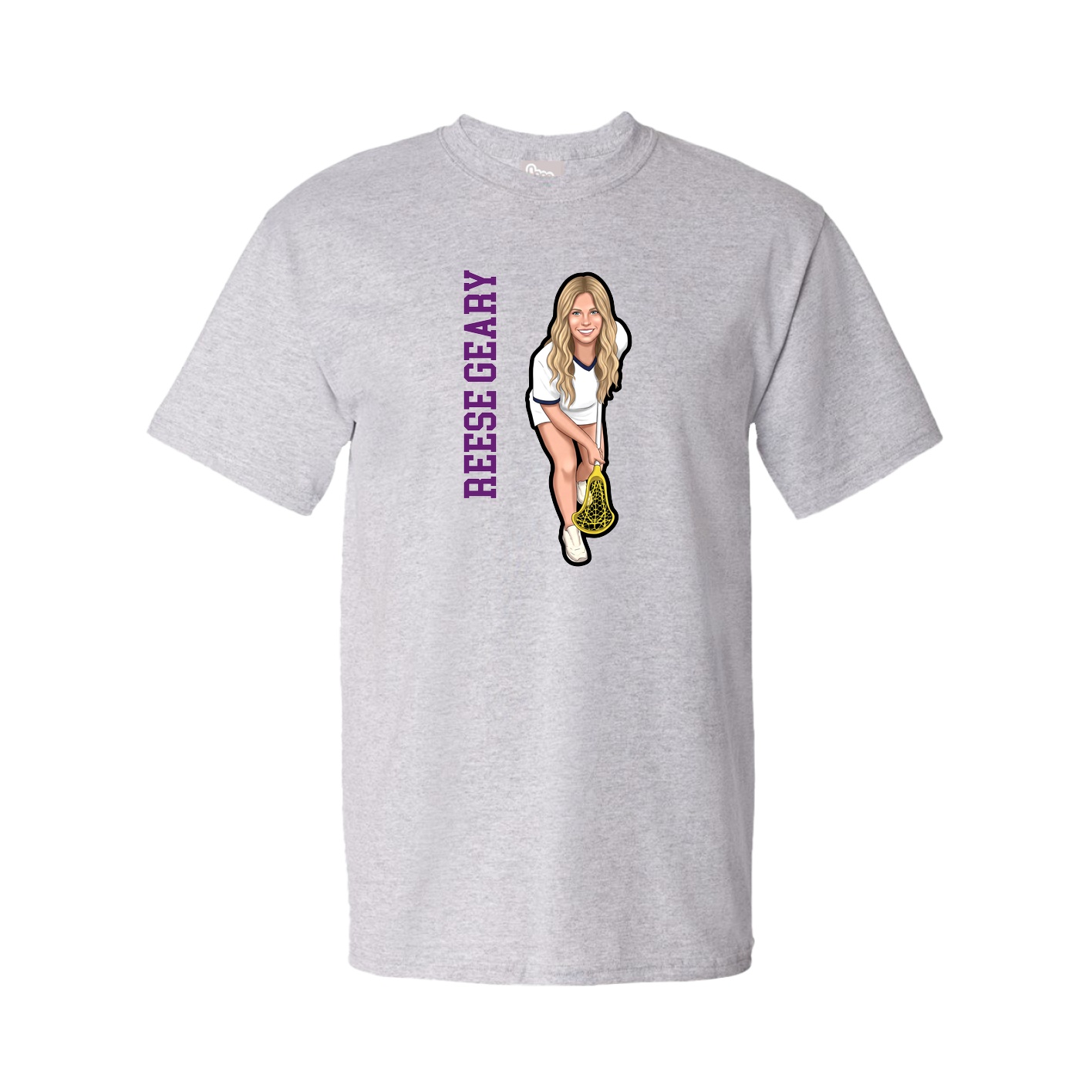 Youth Tee — Name Vertical in Grey