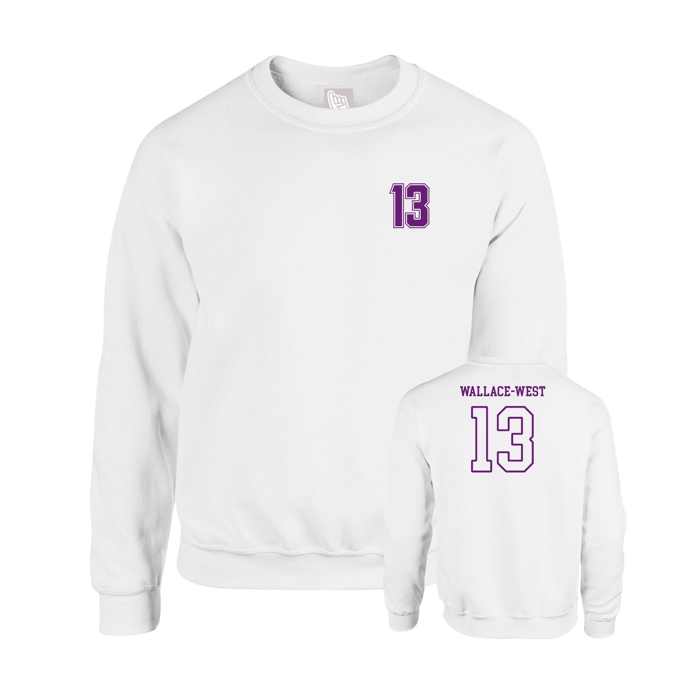 Fleece Crew — Chest Back in White