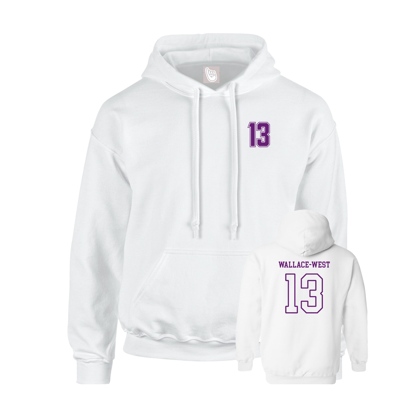 Youth Hoodie — Chest Back in White