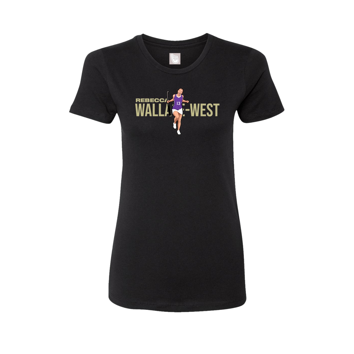 Fitted Women's Tee — Player Name in Black
