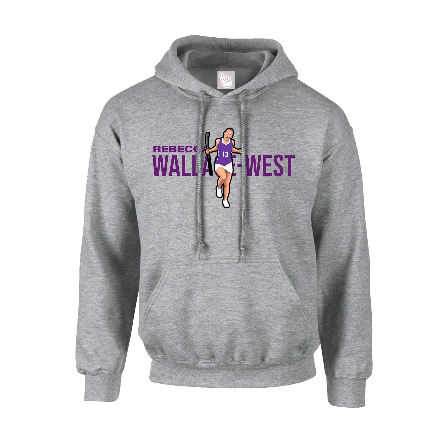 Youth Hoodie — Player Name in Grey