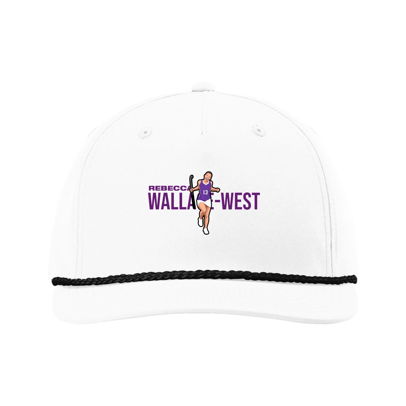 Five-Panel Classic Rope Cap — Player Name in White