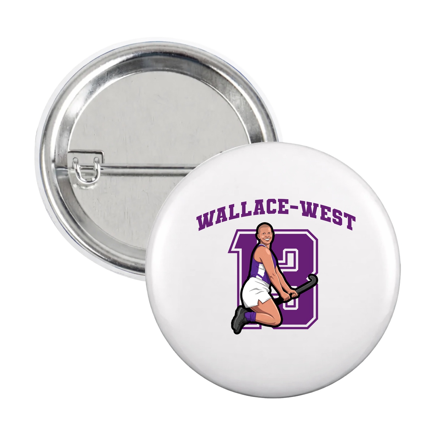 Game Day Button — Number in White