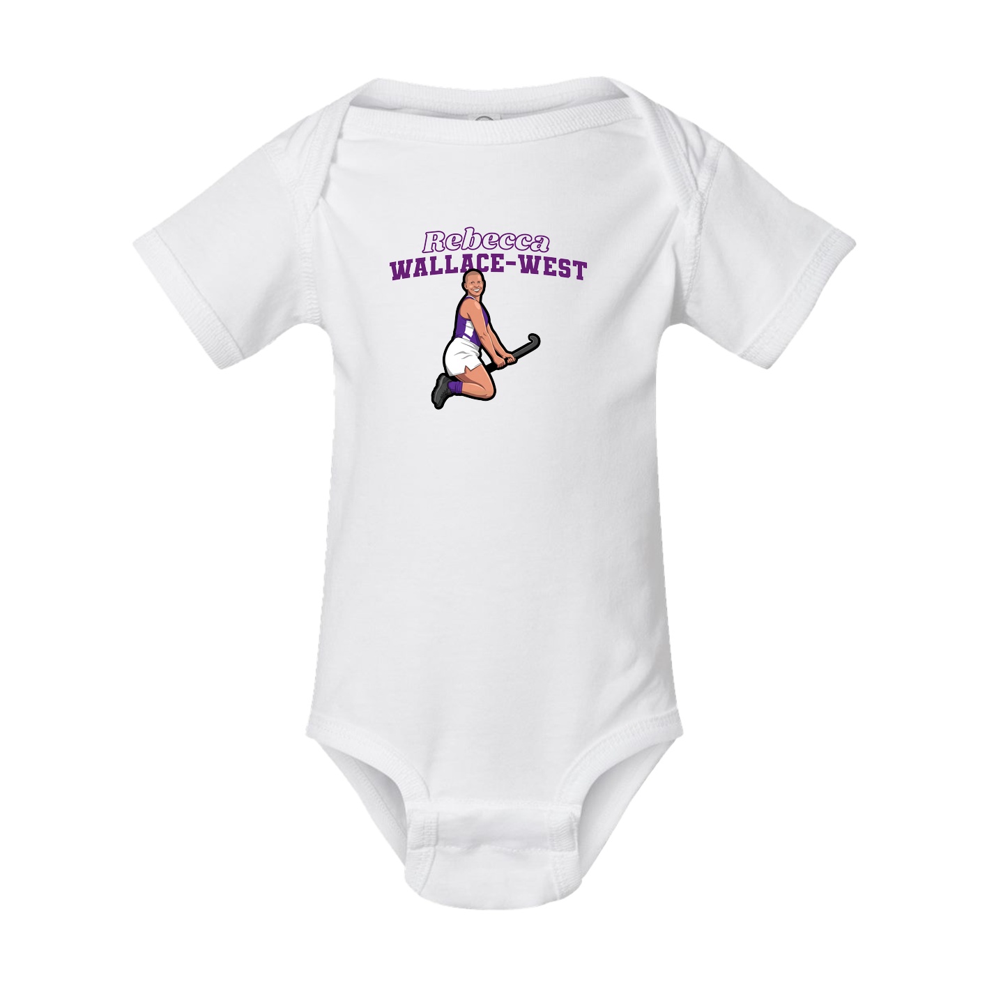 Baby Onesie — Name Arch in White