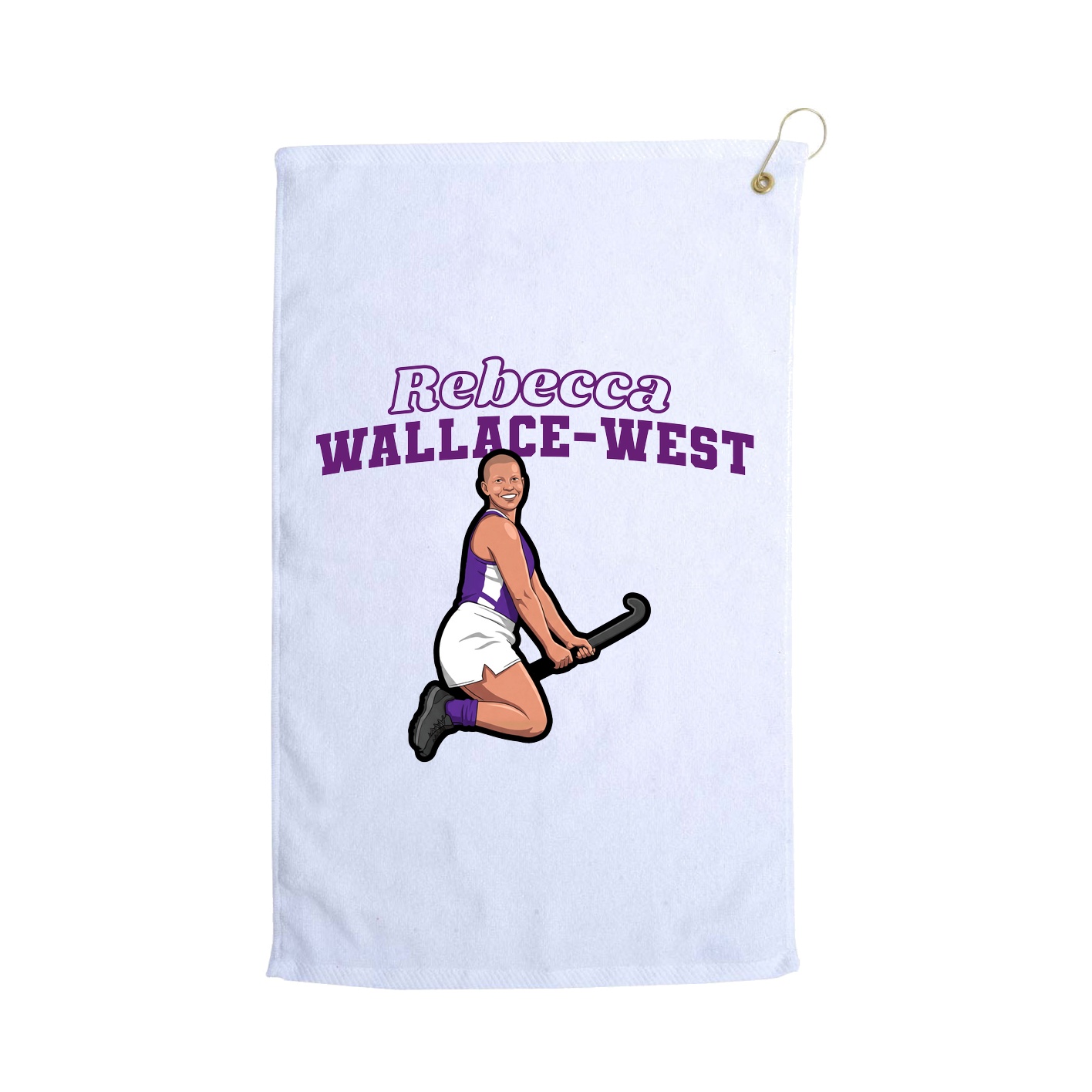 Golf Towel — Name Arch in White