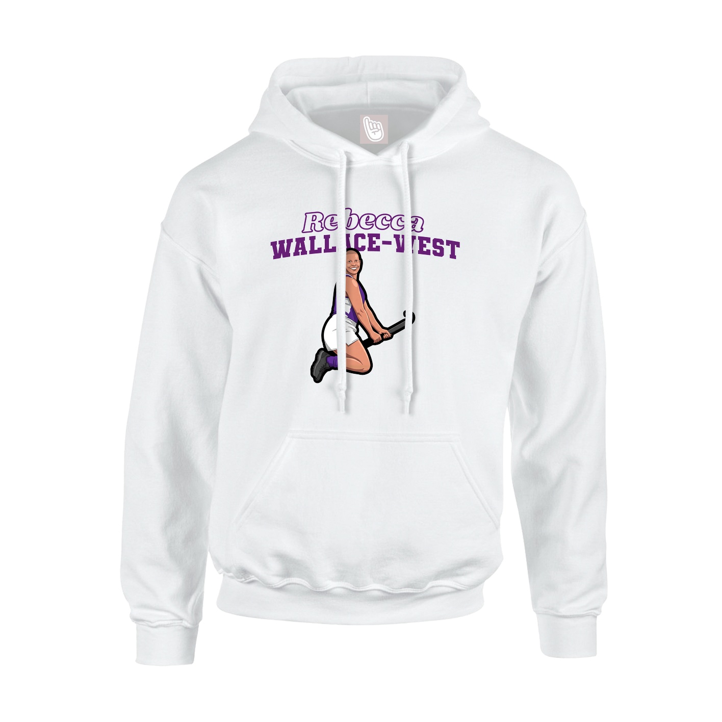Youth Hoodie — Name Arch in White
