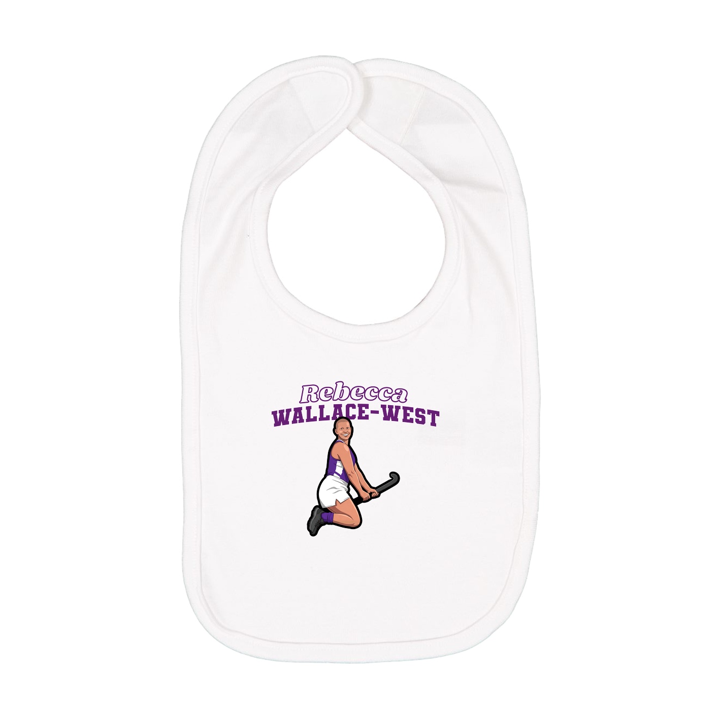 Infant Bib — Name Arch in White