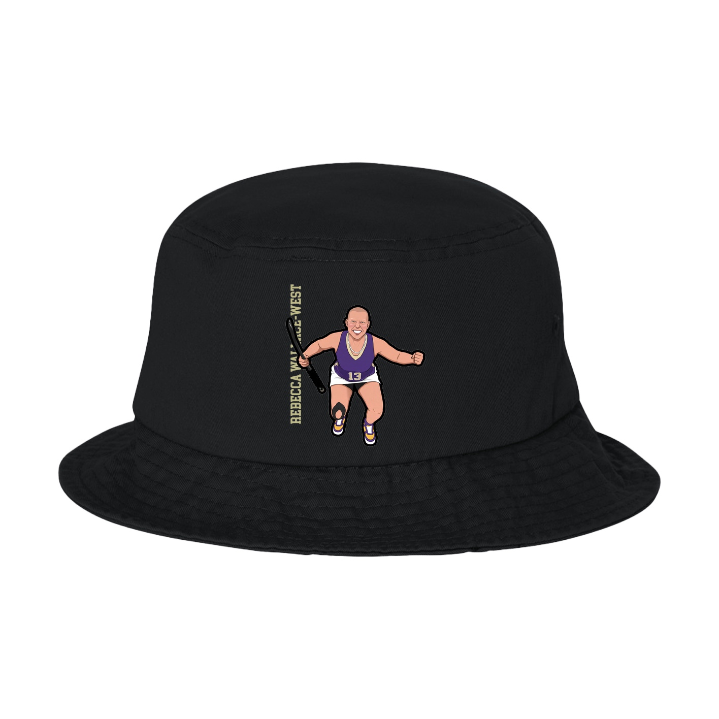 Bucket Cap — Name Vertical in Black