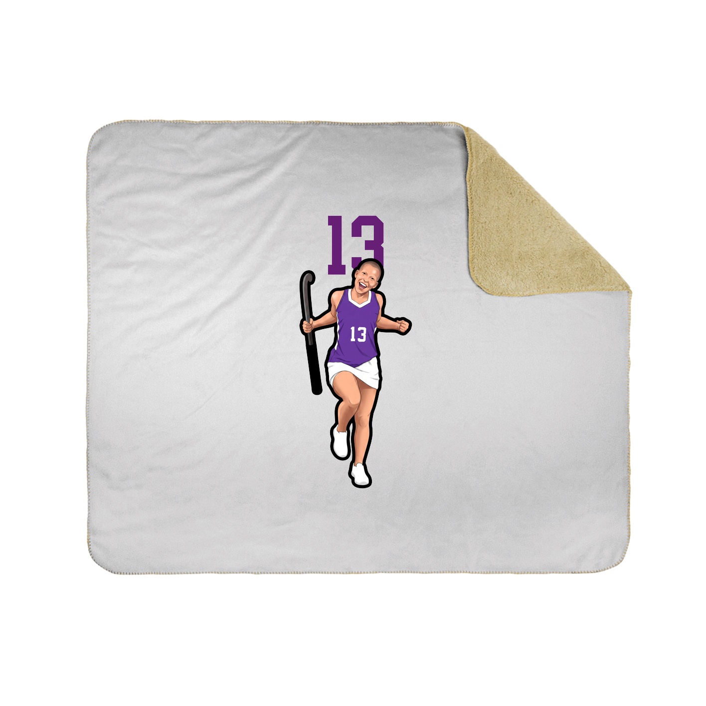 Throw Blanket — Number Top in White