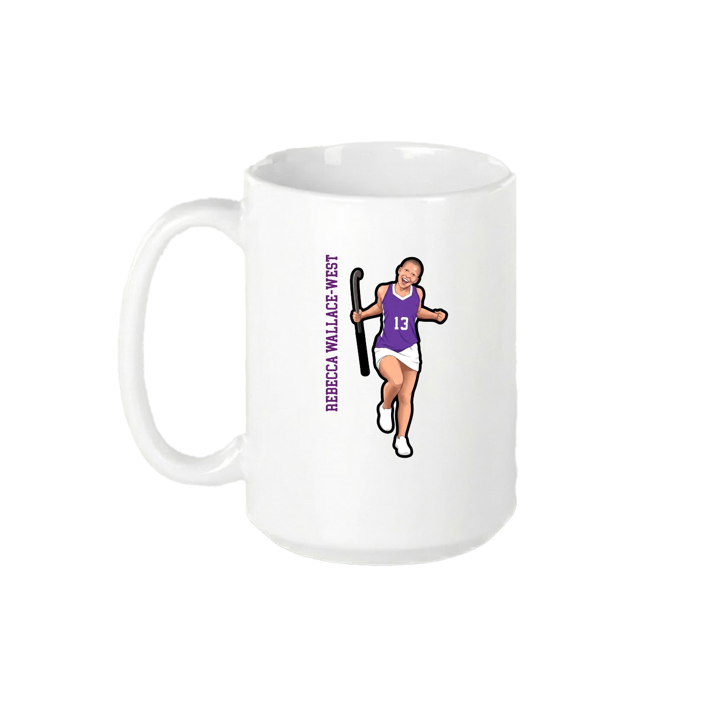15oz Coffee Mug — Name Vertical in White