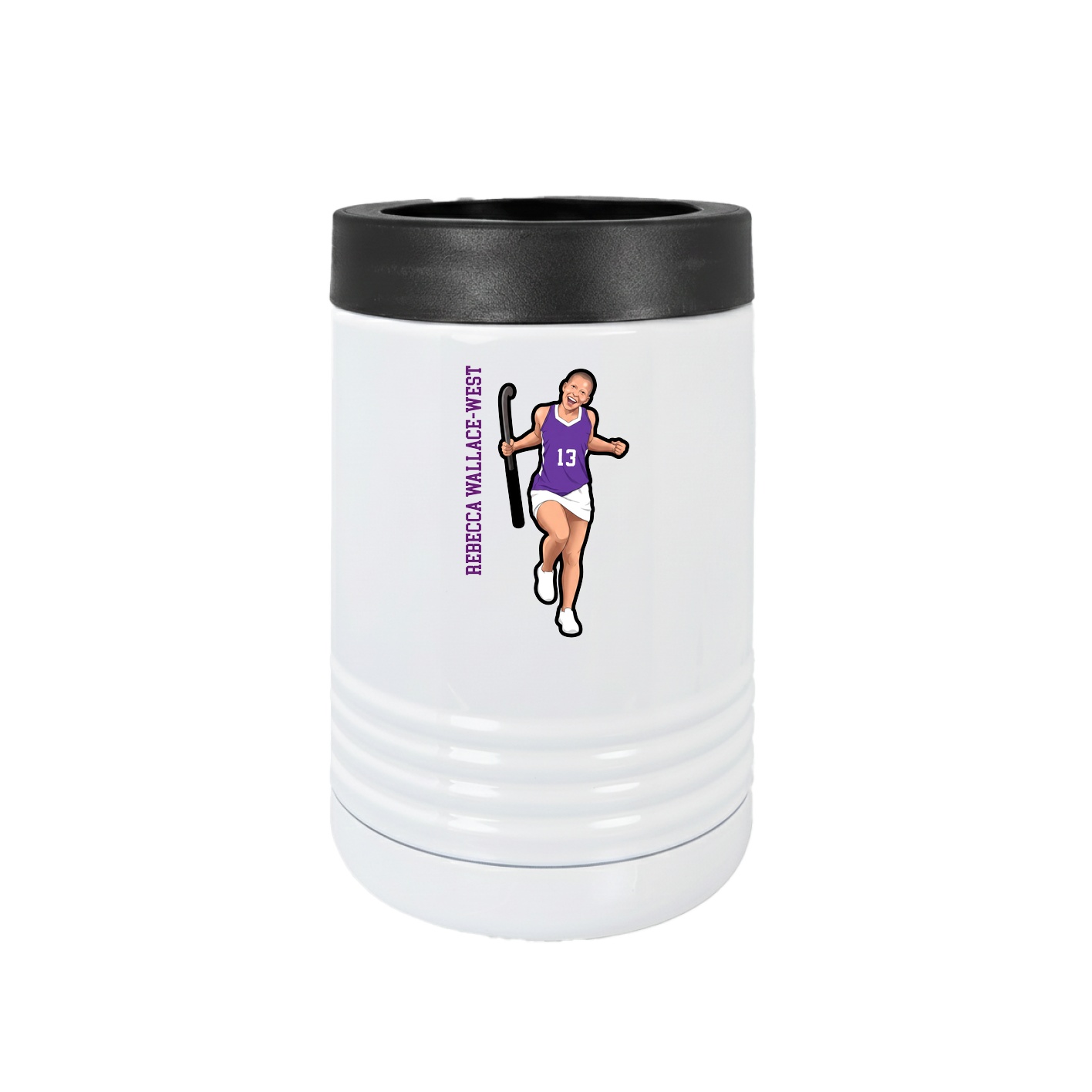 Beverage Holder — Name Vertical in White