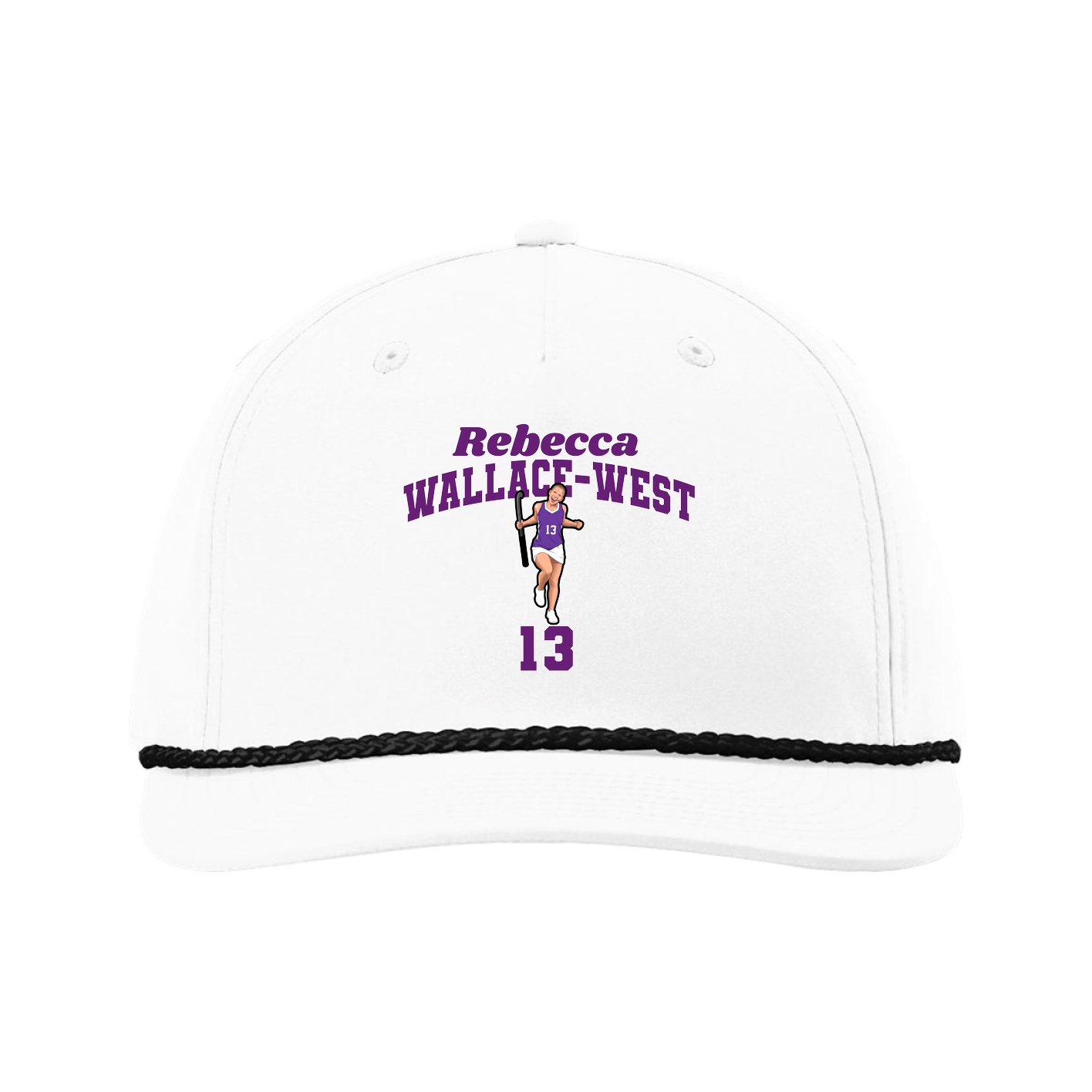 Five-Panel Classic Rope Cap — Signature Arch in White