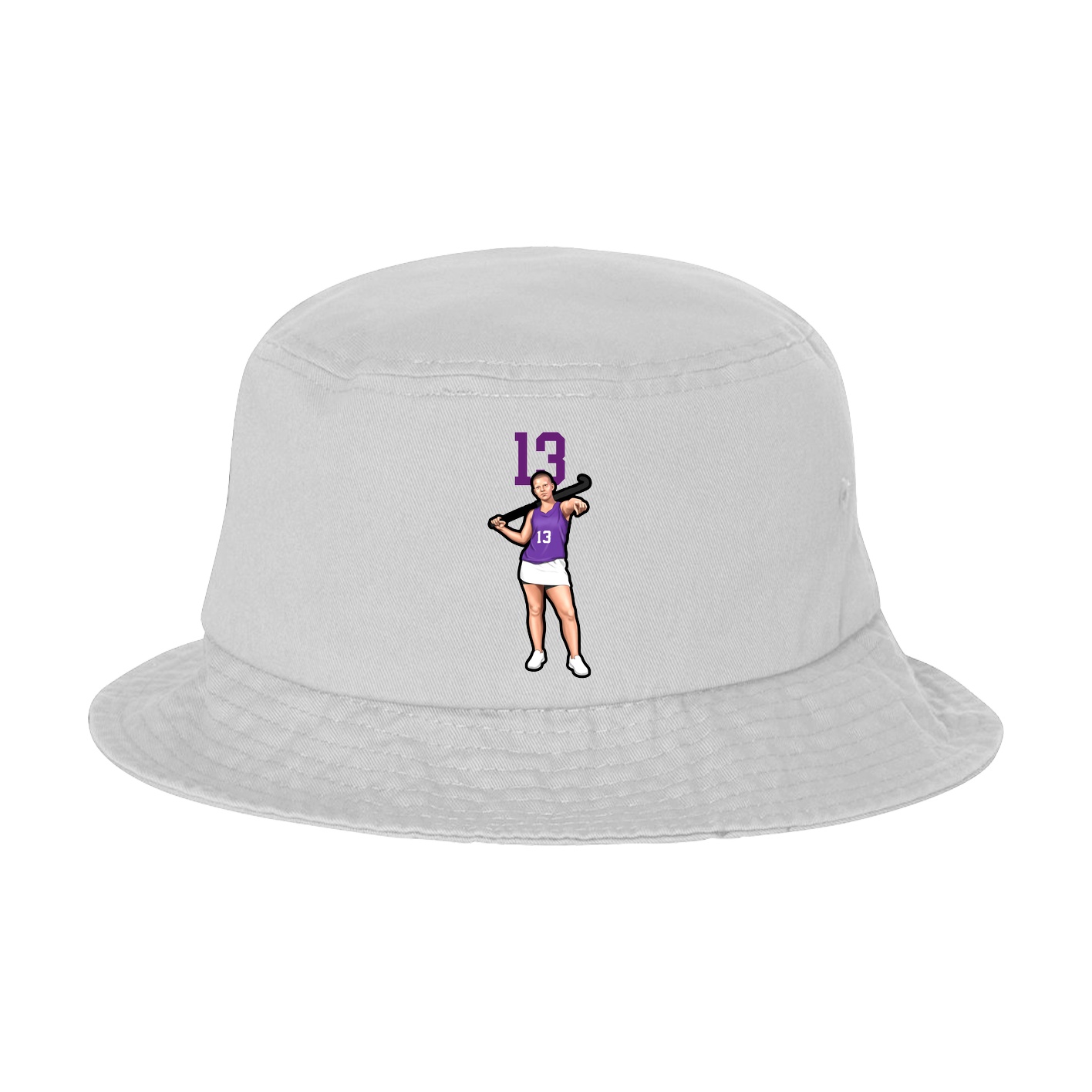 Bucket Cap — Number Top in White