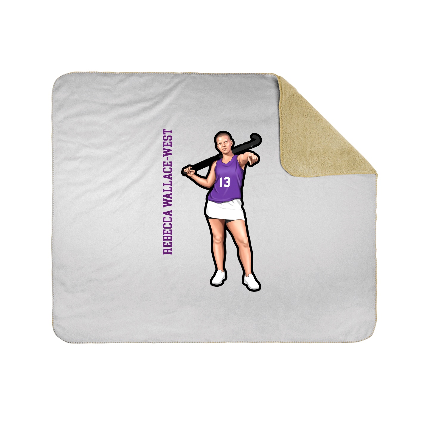 Throw Blanket — Name Vertical in White