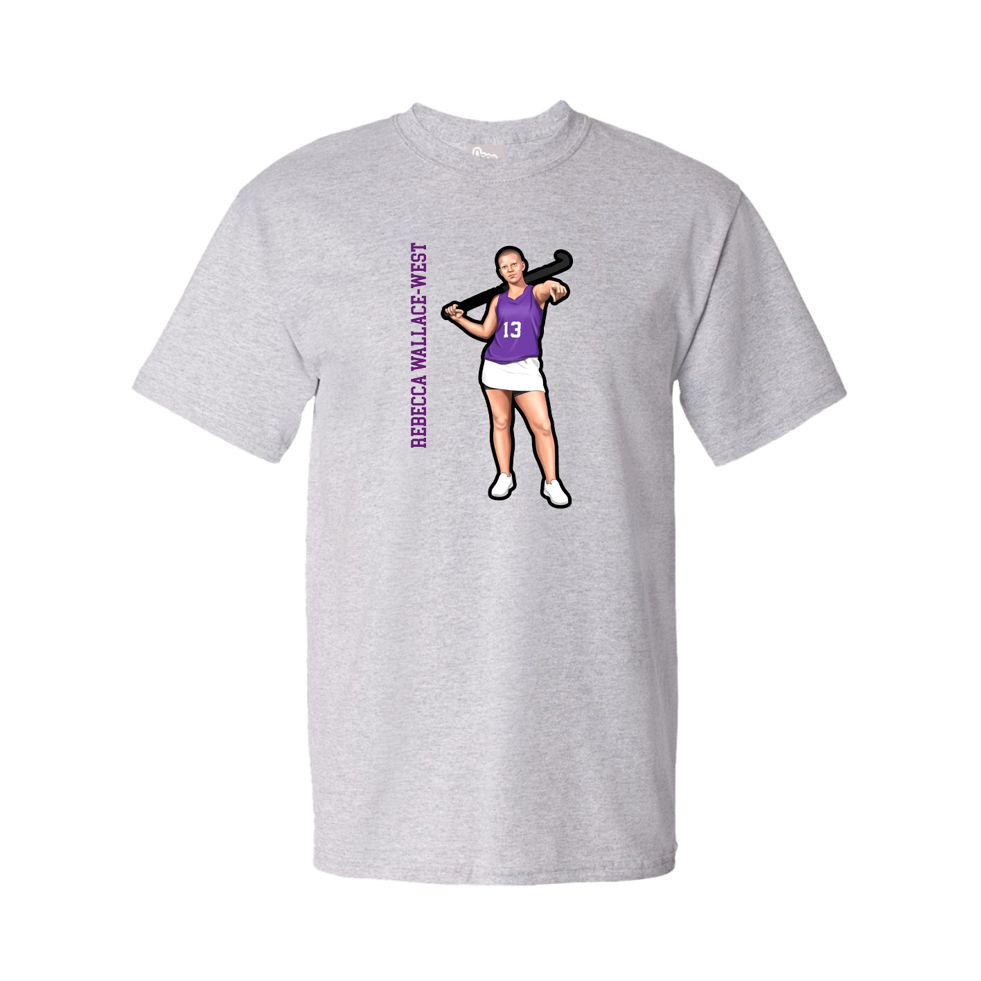 Youth Tee — Name Vertical in Grey