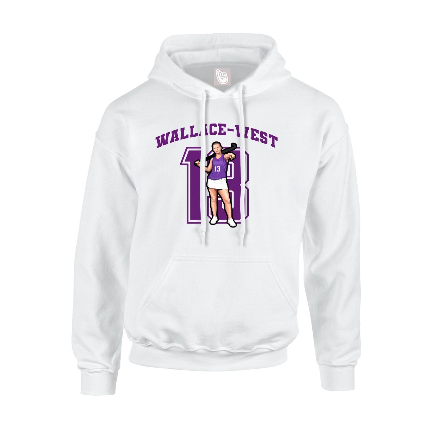 Hoodie — Number in White