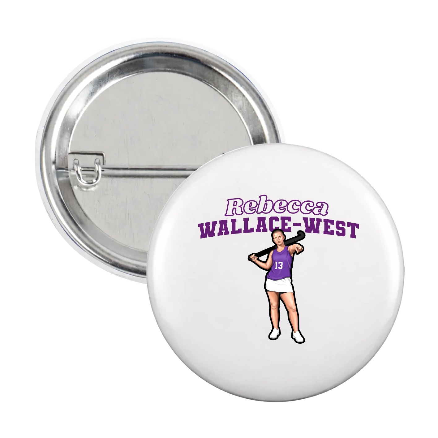 Game Day Button — Name Arch in White