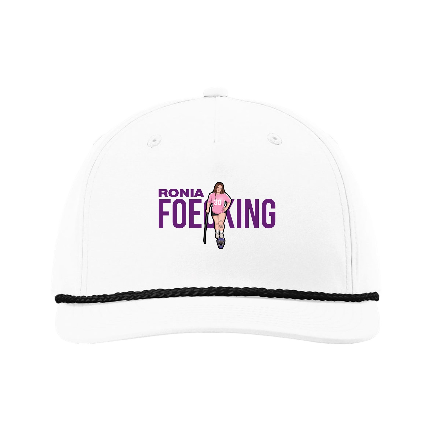 Five-Panel Classic Rope Cap — Player Name in White