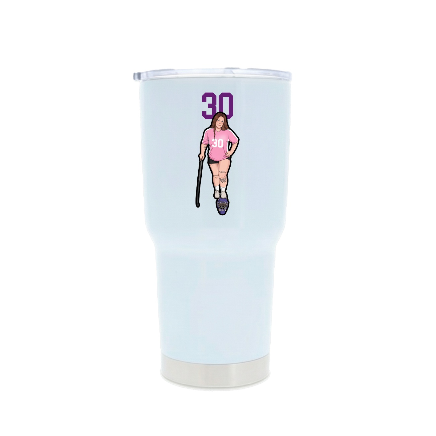 30oz Stainless Steel Tumbler — Number Top in White