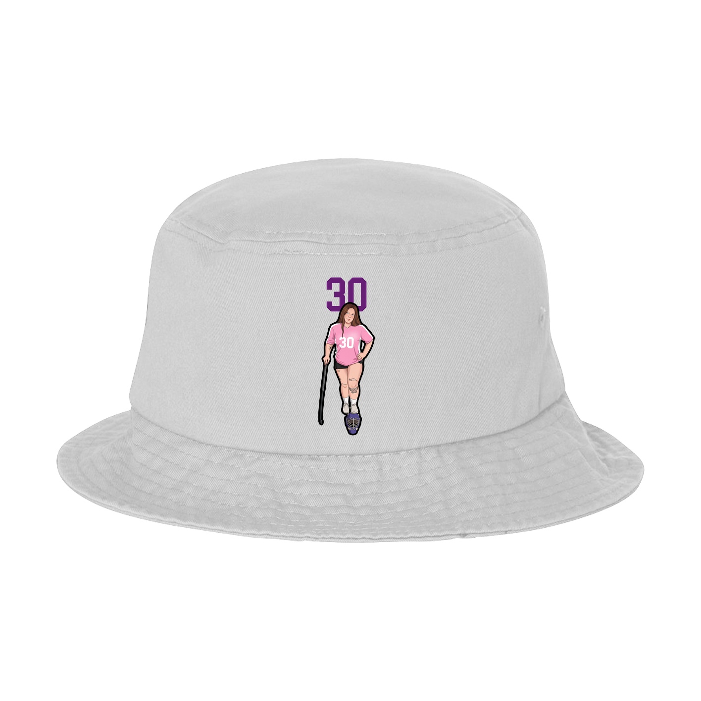 Bucket Cap — Number Top in White