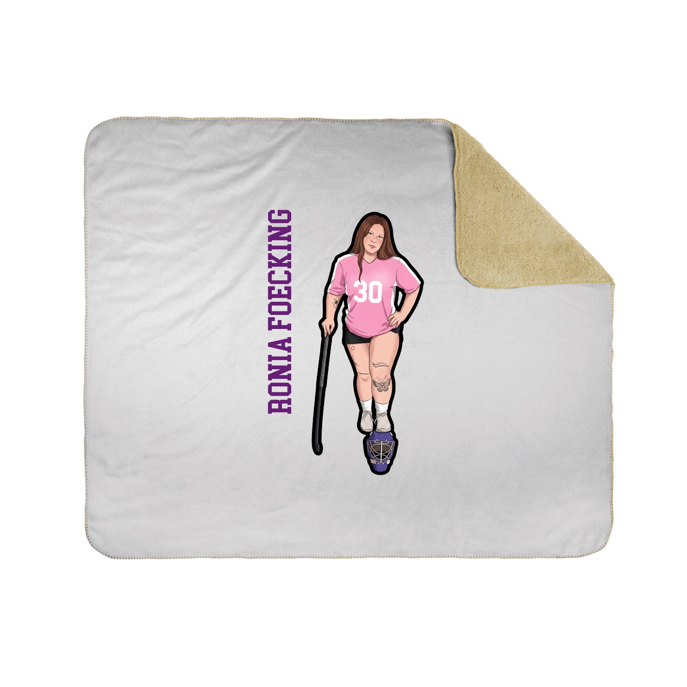 Throw Blanket — Name Vertical in White