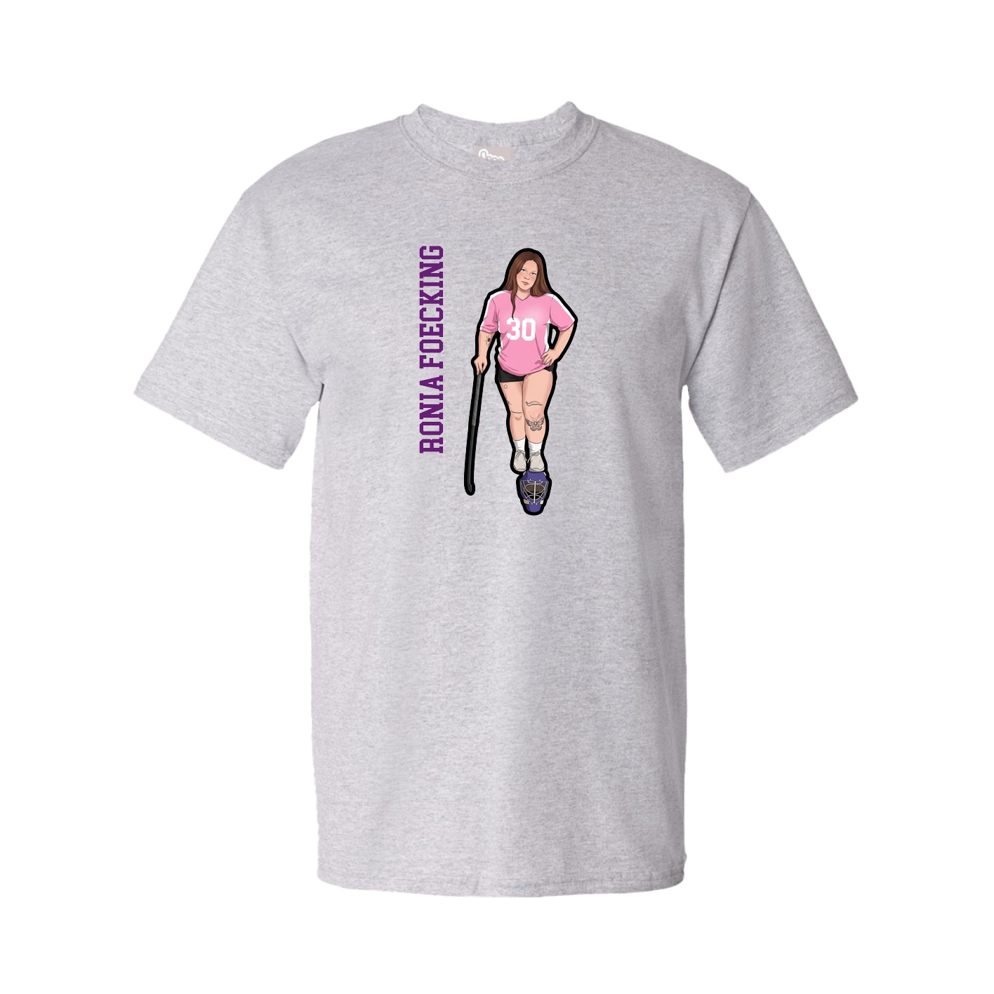 Youth Tee — Name Vertical in Grey