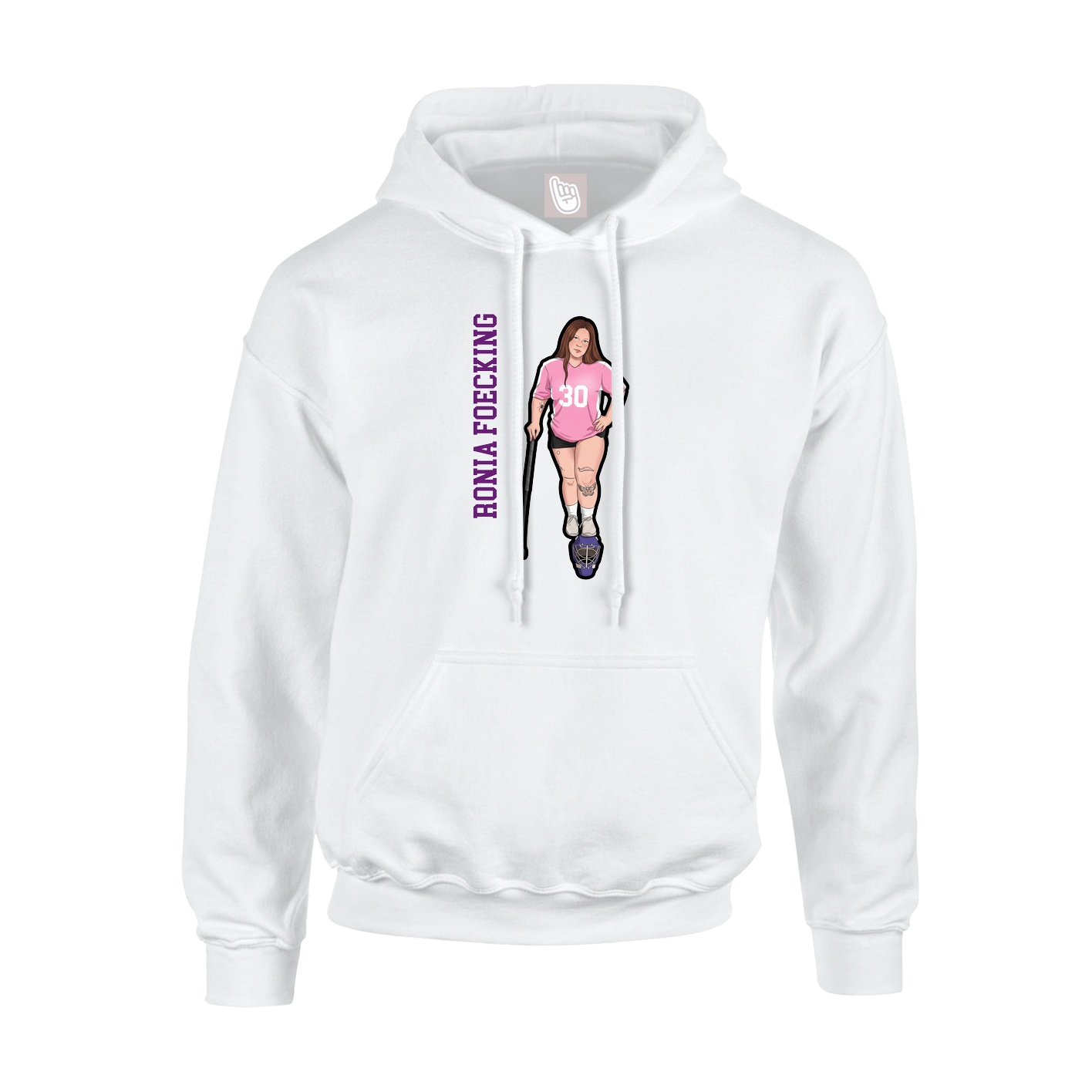 Hoodie — Name Vertical in White