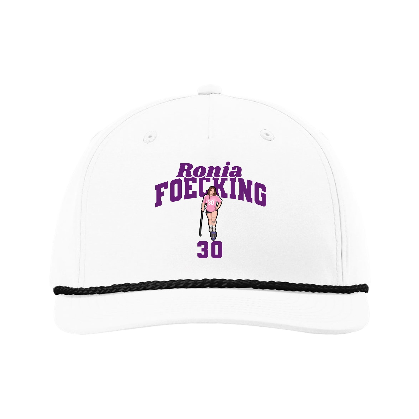 Five-Panel Classic Rope Cap — Signature Arch in White